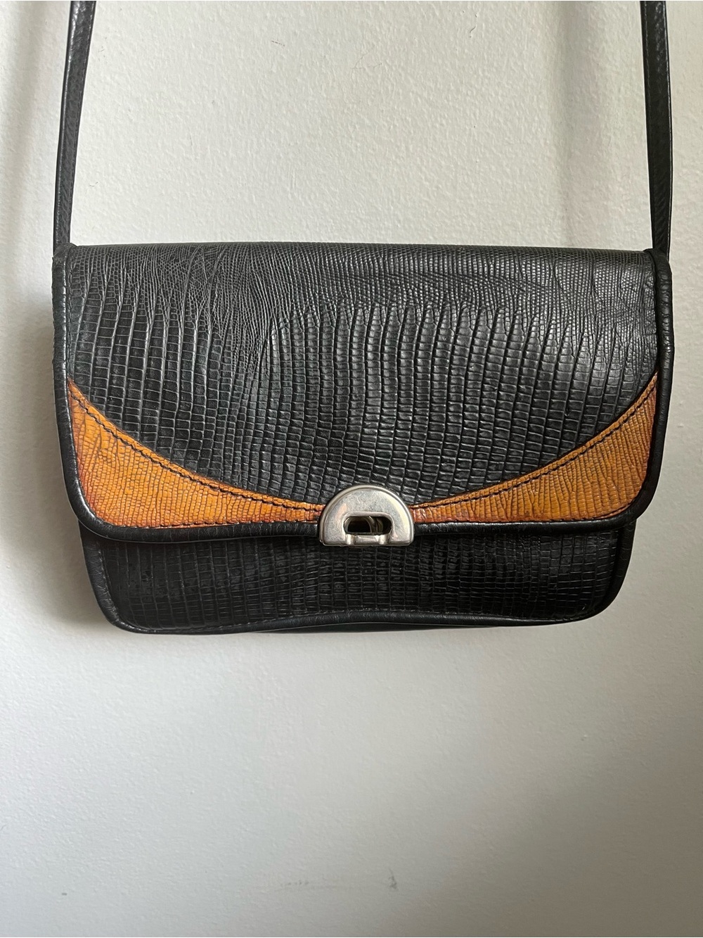 Vintage Thick Leather Crossbody Bag Purse Handbag Hippie Boho Hippie Textured